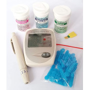 Dispositif de contrôle du glucose, du cholestérol et de l'hémoglobine Easytouch 3in1 - Bandelettes de test - Autopiqueur - Lancettes